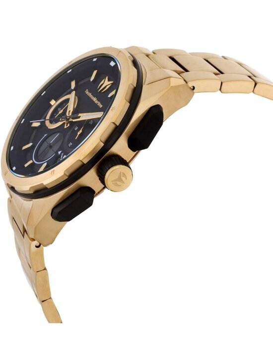 NWT Technomarine Ocean Chronograph GMT Quartz Black Dial Men\'s Watch